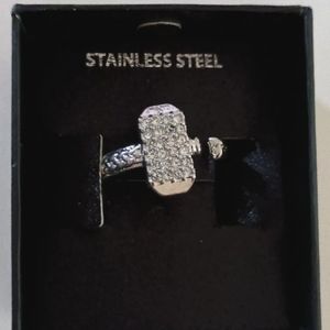 Marvel Comics Thor Hammer Logo Pave Crystal Hammer Ring New NOS Box sz 9